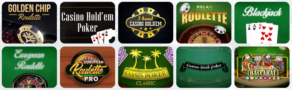 Bordspill på FRIDAY CASINO