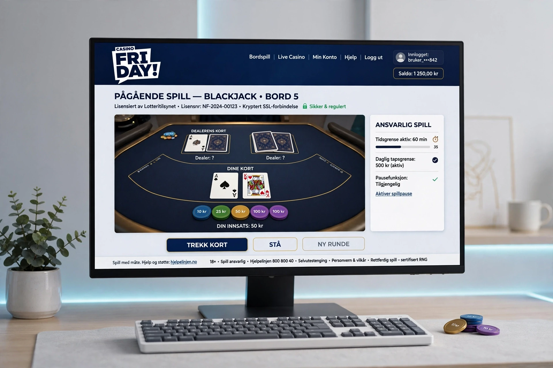 nettbasert baccaratspill hos Friday Casino