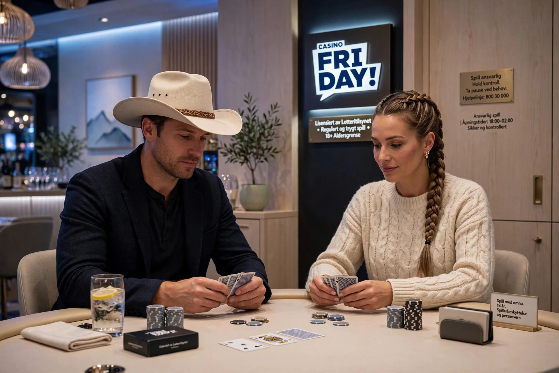 foto av to pokerspillere FRIDAY CASINO