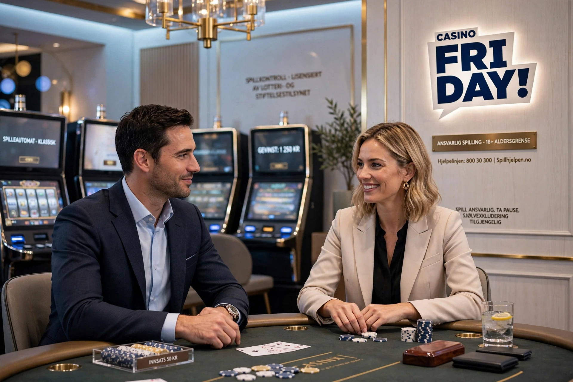 To pokerspillere på FRIDAY CASINO i Norge
